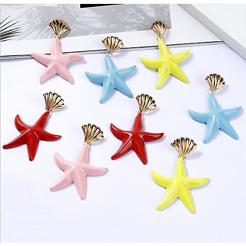 

Women's Drop Earrings Geometrical Star Simple Trendy Earrings Jewelry Yellow / Blushing Pink / Red For Gift Formal Date Street Festival 1 Pair