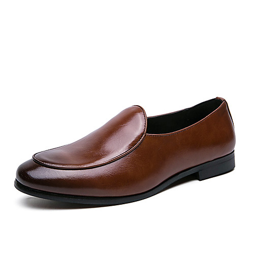 

Men's Leather Summer Casual Loafers & Slip-Ons Walking Shoes Breathable Brown / Black