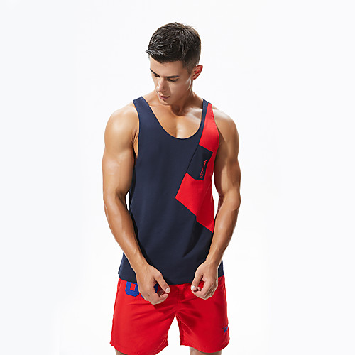 

Men's Daily Weekend Sexy Tank Top - Color Block Patchwork Royal Blue