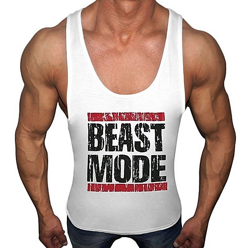 

Men's Sports Tank Top - Letter Wine
