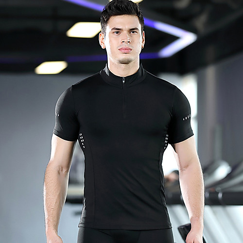 

Men's Daily Sports Basic / Street chic T-shirt - Geometric / Solid Colored Patchwork / Print Red