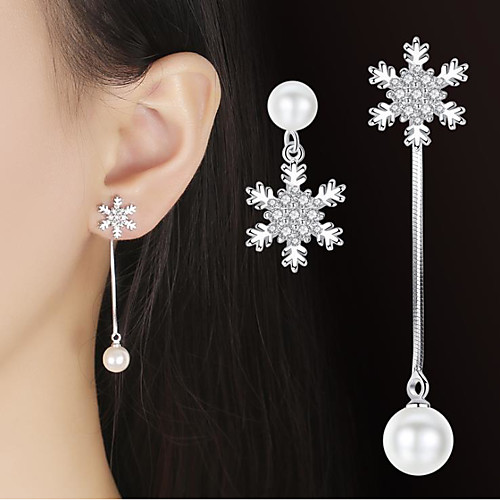 

Women's Hoop Earrings Earrings Classic Fashion Punk Trendy Romantic Sweet Cute Imitation Pearl Earrings Jewelry Silver For Gift Date Street Birthday Festival 1 Pair