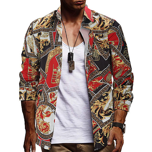 

Men's Sports Shirt - Geometric Red