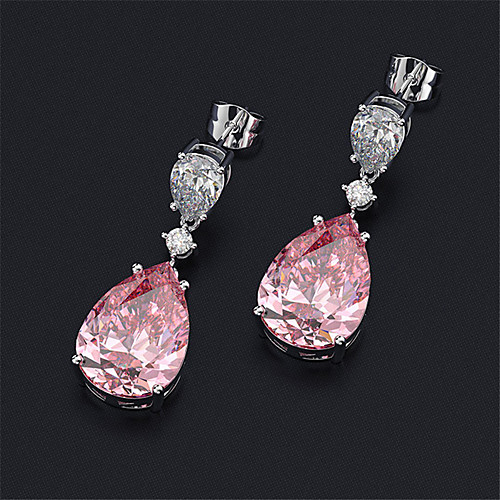 

7 carat Synthetic Diamond Earrings Alloy For Women's Pear cut Luxury Dangling Elegant Bridal Wedding Party Evening Formal High Quality Classic 1 Pair