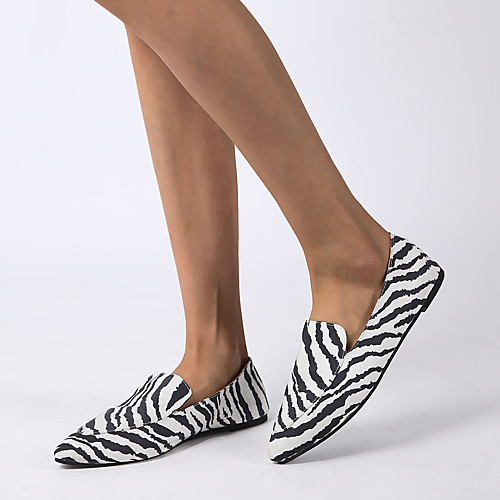 

Women's Flats Flat Heel Pointed Toe PU Spring & Summer Leopard / White / Beige