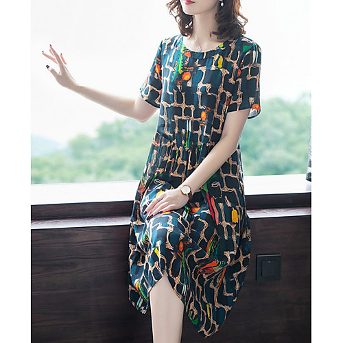 

Women's Black Dress A Line Print M L