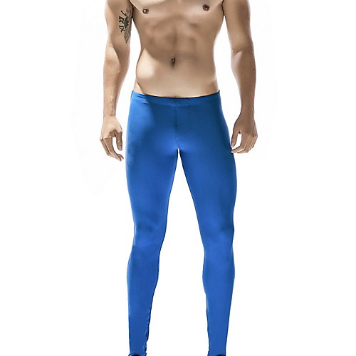 

Men's Normal Cotton Sexy Long Johns Color Block Mid Waist