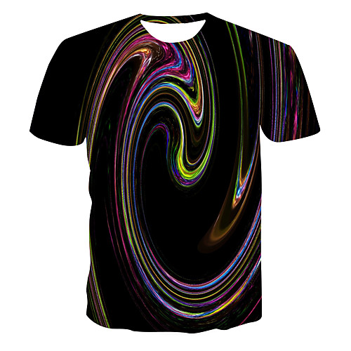 

Men's Club Weekend Street chic / Punk & Gothic T-shirt - Color Block / 3D / Abstract Print Black