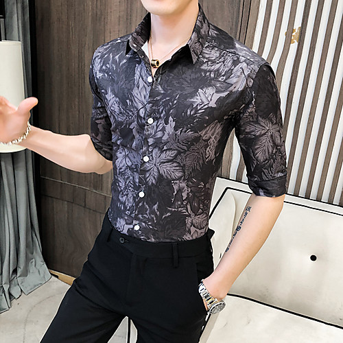 

Men's Going out Club Business Shirt - Geometric Black