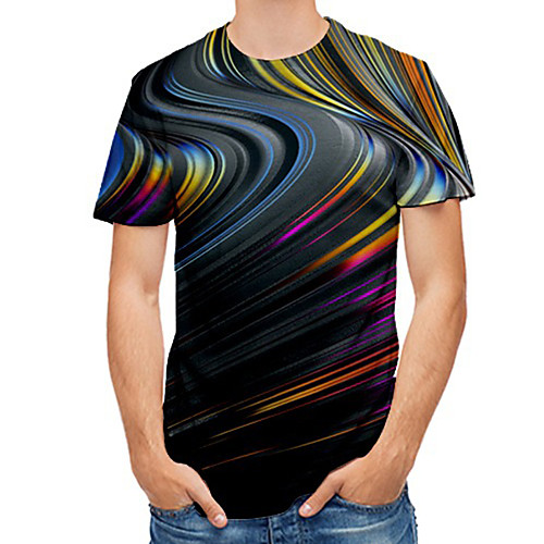 

Men's Plus Size 3D Print T-shirt Basic Daily Round Neck Gray / Short Sleeve
