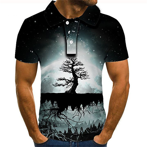 

Men's Daily Going out Street chic / Exaggerated Polo - Color Block / 3D / Graphic Rainbow