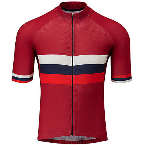 

21Grams Men's Short Sleeve Cycling Jersey Red Dark Purple Bike Jersey Top Mountain Bike MTB Road Bike Cycling UV Resistant Breathable Quick Dry Sports Clothing Apparel / Stretchy