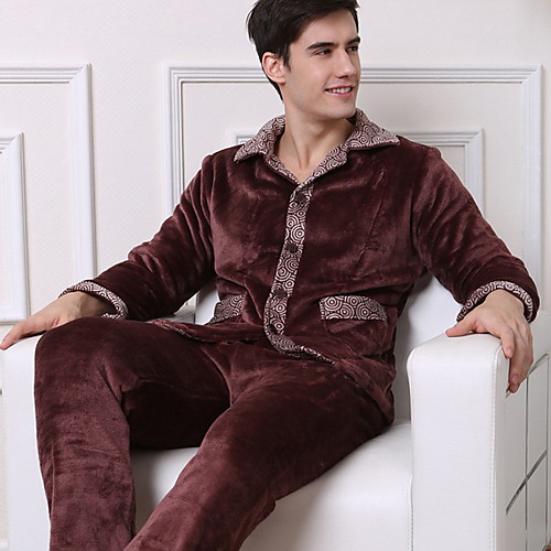

Men's Suits Nightwear Brown L XL XXL