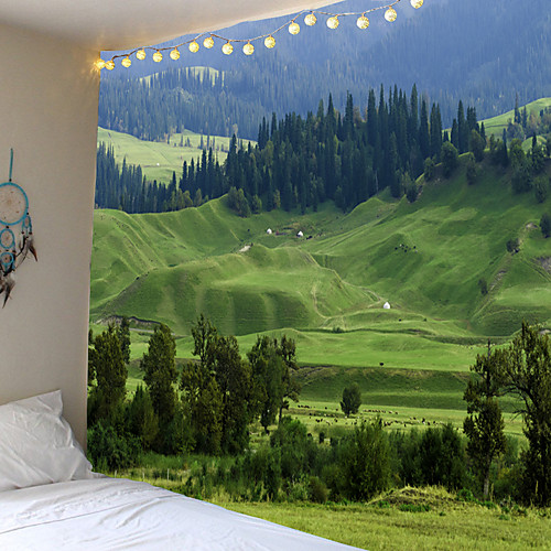 

Mountain Landschap Wandtapijt Gloeiende Psychedelische Muur Opknoping Anime Wolf Tapestry Boho Home Decor Art Muur Doek Stof Grote Maat