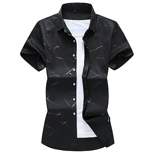 

Men's Daily Elegant Shirt - Striped / Letter White