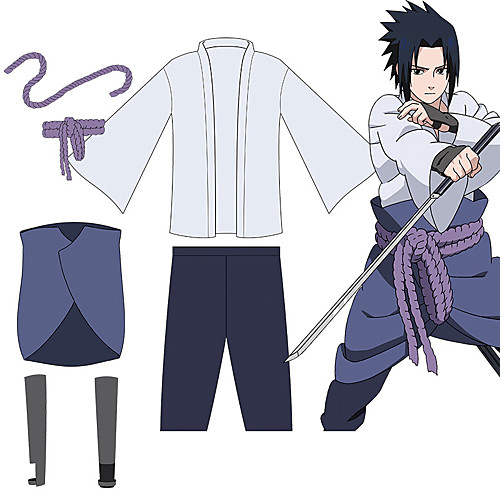 

Inspired by Naruto Uchiha Sasuke Anime Cosplay Costumes Japanese Outfits Top Pants Rope For Men's Women's / Wrist Brace