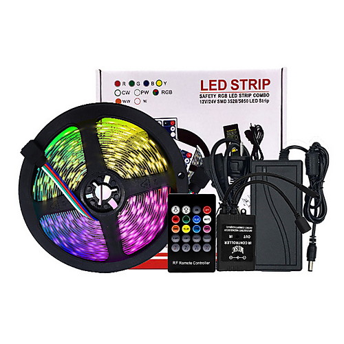 

5m Flexible LED Light Strips 300 LEDs SMD5050 Multi Color Decorative / TV Background 12 V