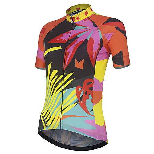 

21Grams Women's Short Sleeve Cycling Jersey Red / Yellow Bike Jersey Top Mountain Bike MTB Road Bike Cycling UV Resistant Breathable Quick Dry Sports Clothing Apparel / Stretchy