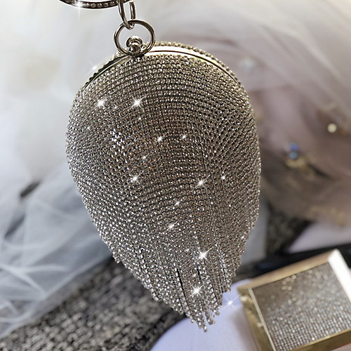 

Women's Zipper / Chain Alloy Evening Bag Solid Color Silver