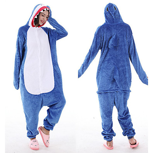 

Adults' Kigurumi Pajamas Shark Bear Onesie Pajamas Flannelette Pink / Orange / Ink Blue Cosplay For Men and Women Animal Sleepwear Cartoon Festival / Holiday Costumes