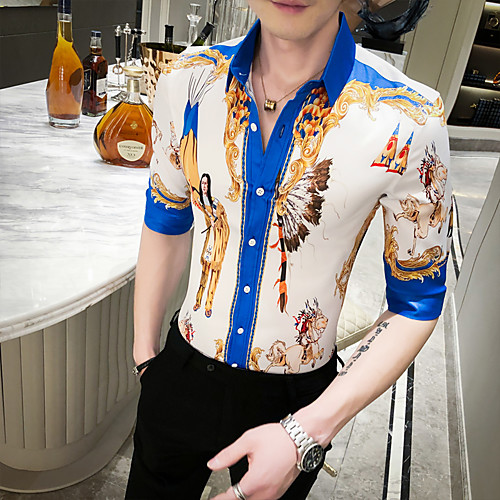 

Men's Daily Basic Shirt - Geometric White