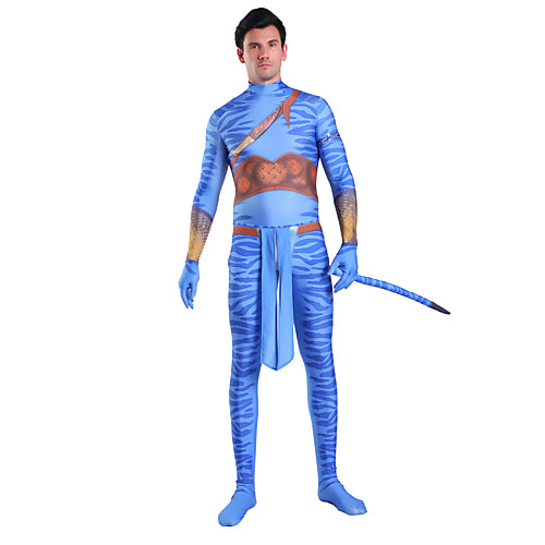 

Zentai Suits Cosplay Cosplay Kid's Adults Lycra Spandex Cosplay Costumes Halloween Men's Ink Blue Printing Halloween Carnival Masquerade