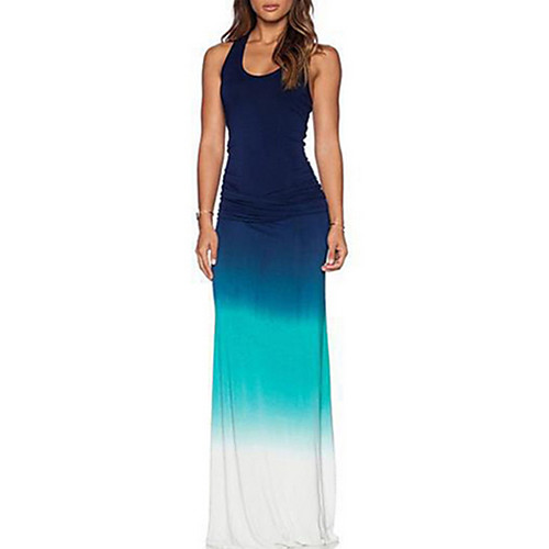 

Women's Blue Dress Sheath Color Block S M