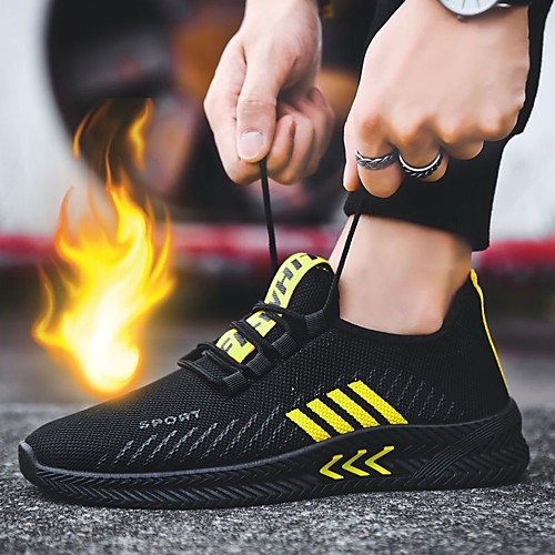 

Men's Mesh Spring & Summer / Fall & Winter Classic / British Athletic Shoes Walking Shoes Breathable Black and White / Black / Red / Black / Yellow