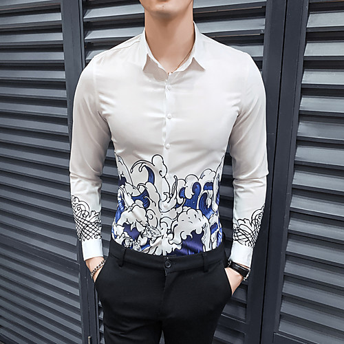 

Men's Daily Basic Shirt - Geometric White