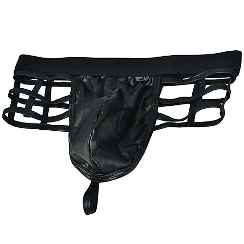 

Men's Cut Out Boxers Underwear - Normal Low Waist Black One-Size