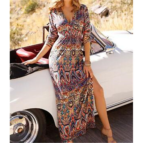 

Women's Navy Blue Dress Sheath Print M L