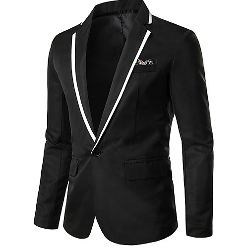 

Men's Blazer Notch Lapel Polyester Yellow / Blushing Pink / Red
