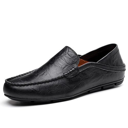

Men's Sheepskin Summer / Spring & Summer Casual Loafers & Slip-Ons Walking Shoes Breathable Light Brown / Brown / Black