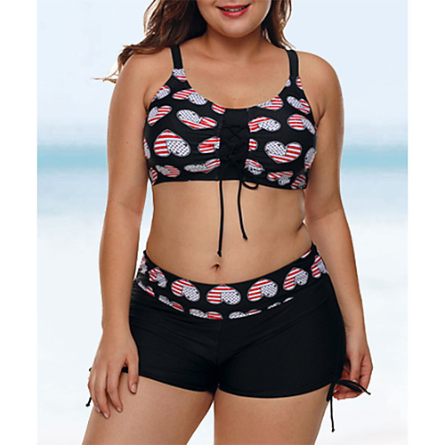 

Women's Black Bikini Swimwear Swimsuit - Geometric M L XL Black