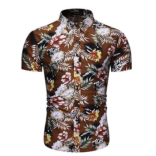 

Men's Daily Shirt - Floral / Geometric / Graphic Print Blue