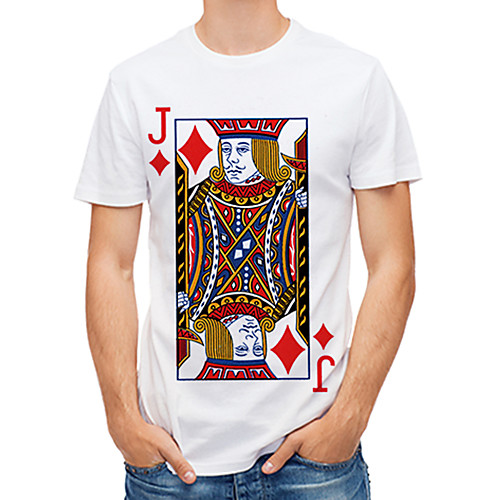 

Men's Plus Size 3D Abstract Print T-shirt Rock Street chic Daily Club Round Neck Black / Red / Short Sleeve / Letter
