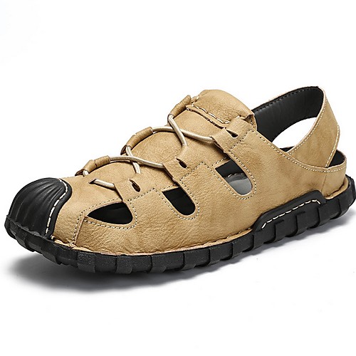 

Men's Cowhide Summer Sandals Non-slipping Khaki / Brown / Black