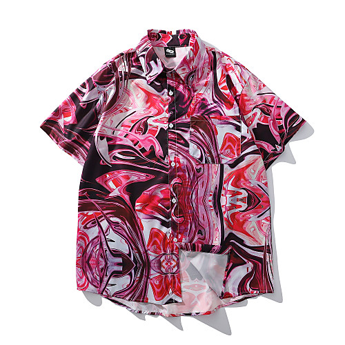 

Men's Daily Basic Shirt - Rainbow Flamingos, Print Rainbow