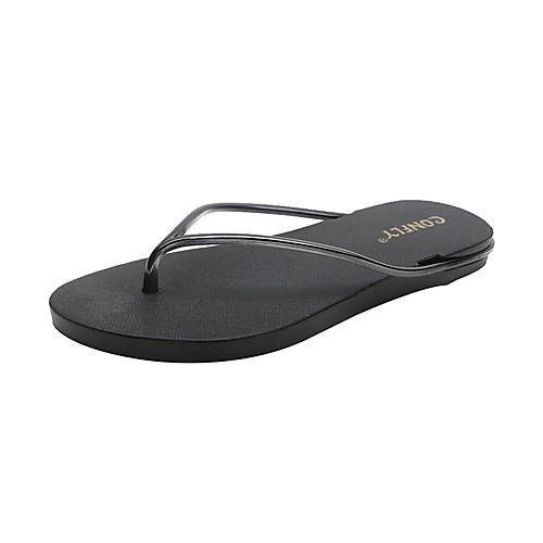 

Women's Slippers & Flip-Flops 2020 Flat Heel Open Toe PU Classic / Minimalism Spring & Fall / Spring & Summer Fuchsia / Gold / Black