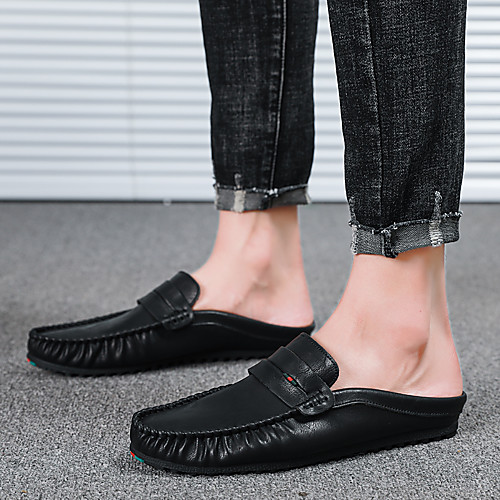 

Men's Leather Spring & Summer Classic / Preppy Loafers & Slip-Ons Walking Shoes Breathable Light Brown / Dark Brown / Black