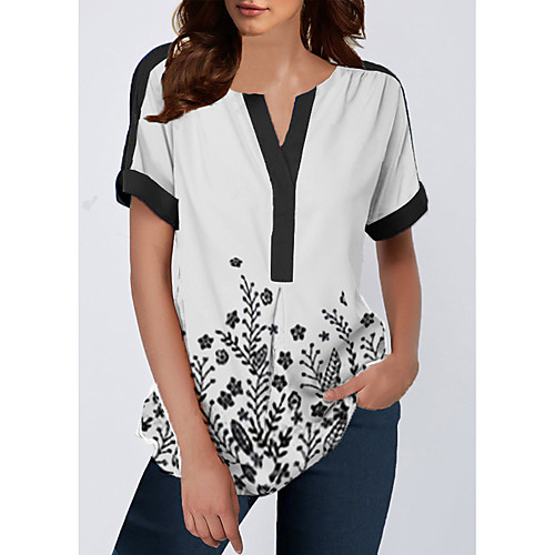 

Women's Daily T-shirt - Floral White