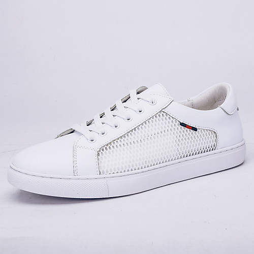 

Men's / Unisex Mesh / Cowhide Fall / Spring & Summer Sporty / Casual Sneakers Walking Shoes Breathable White / Black
