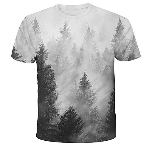 

Men's 3D Tie Dye Wolf Print T-shirt Street chic Exaggerated Daily Holiday Round Neck Rainbow / Short Sleeve