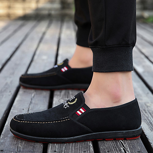 

Men's Suede Spring & Summer / Fall & Winter Classic / British Loafers & Slip-Ons Walking Shoes Breathable Black / Dark Blue