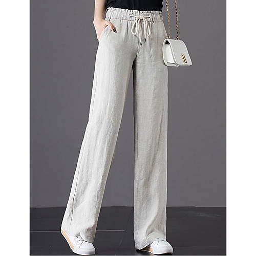 

Women's Basic Wide Leg Pants - Solid Colored Orange Green White M L XL