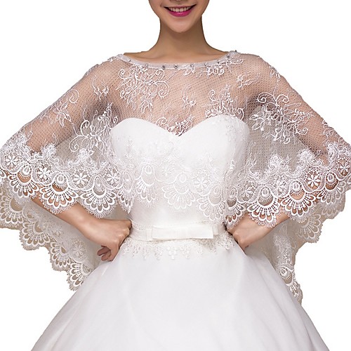 

Half Sleeve Capes Lace Wedding Shawl & Wrap With Lace