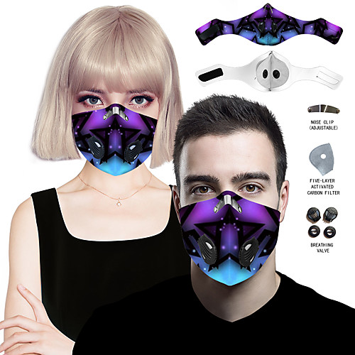 

Grimace False Front Pollution Protection Filter Element Men's Polyester Spandex One-Size Purple White Black 1pc / pack Adults Mesh Sport Daily Basic All Seasons