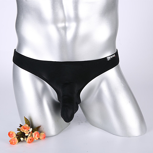 

Men's Mesh / Basic Briefs Underwear / G-string Underwear Low Waist Light Blue Yellow Army Green M L XL