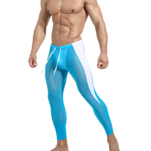 

Men's Normal Nylon / Spandex Sexy Long Johns Color Block Patchwork Low Waist
