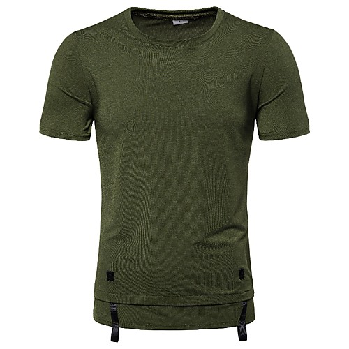 

Men's Daily Street chic T-shirt - Solid Colored Army Green